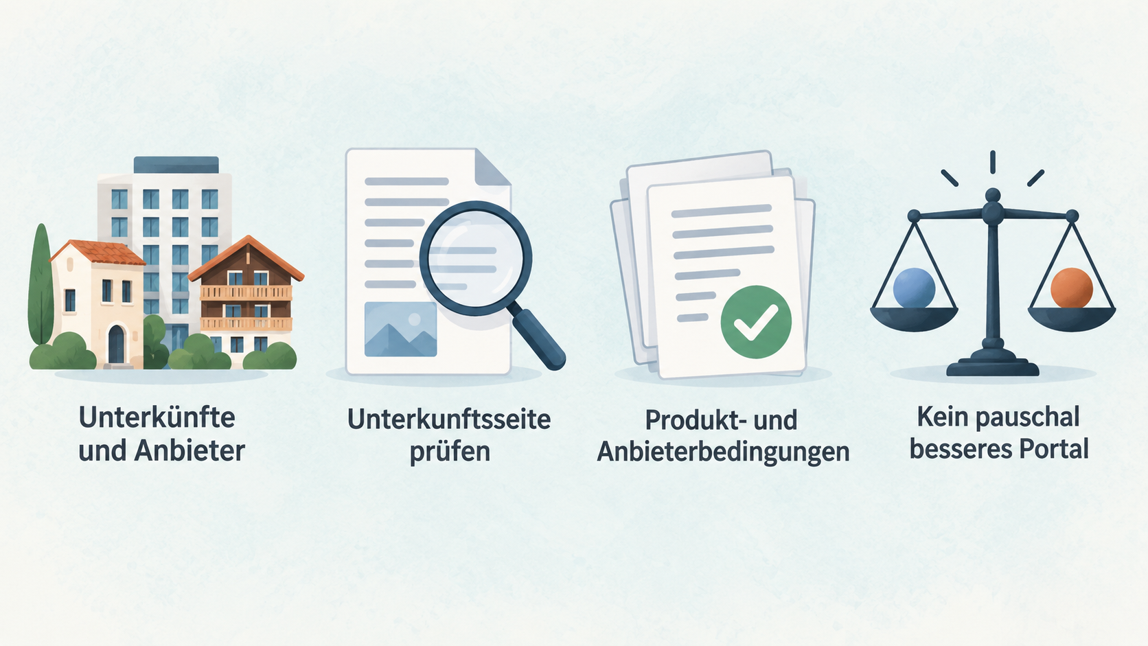 Eine einfache nummerierte Checkliste fasst die fünf im Abschnitt genannten Schritte vor dem Bezahlen zusammen.