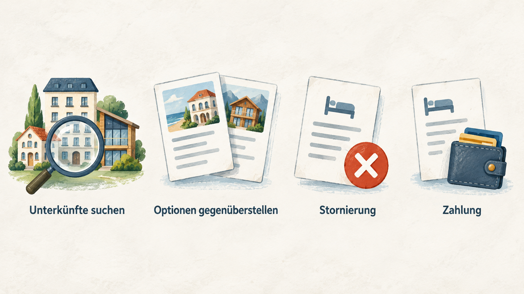 Illustrate the article’s central task: compare a concrete booking offer by its total price, included services and terms, without implying that one option is best.